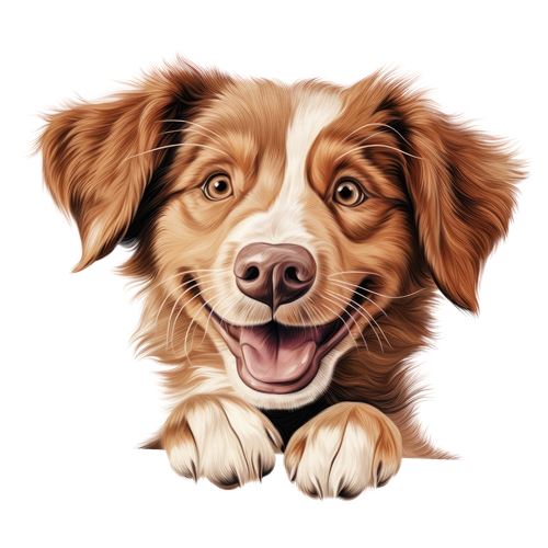 Sød brun og hvid hund