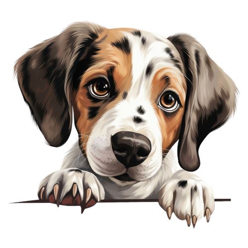 Sød hund med poter over kanten