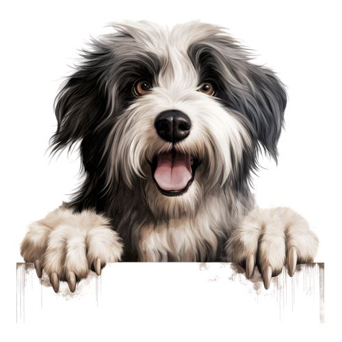 Sød sort og hvid hund