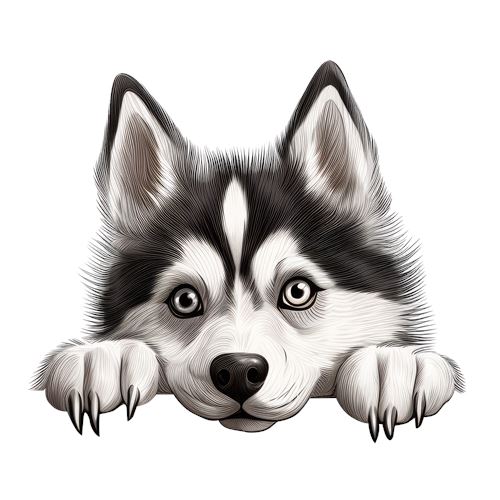 Sød husky med store poter