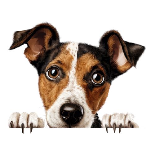 Sød hundehvalp med poter på kanten