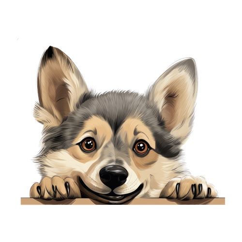 Sød corgi med poterne på kanten