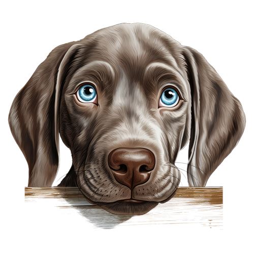 Sød brun hund med blå øjne