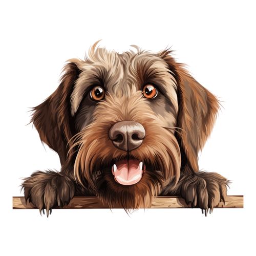 Sød brun hund med poter på kanten