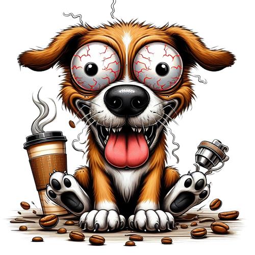 Kaffeglade Hund med Store Øjne