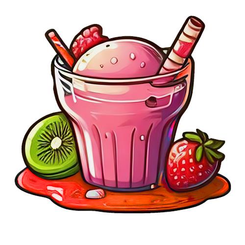 Farverig Milkshake med Frugt