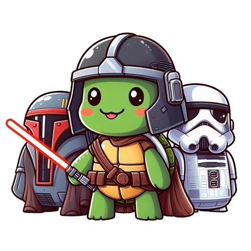 Kawaii Skildpadde med Star Wars Tema