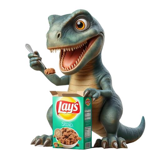 Dinosaur Enjoying Snacks