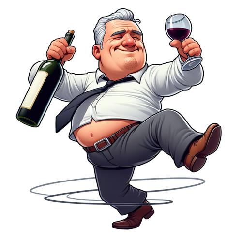 Festlig Mand med Vin og Champagne