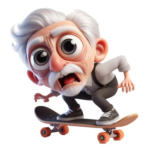 Skater bedstefar på brættet
