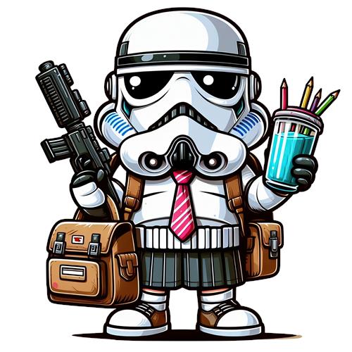 Kreativ Stormtrooper i Skoleoutfit