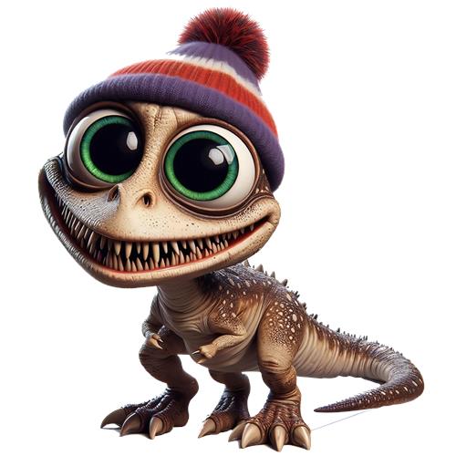 Sødt dinosaur-barn med hue