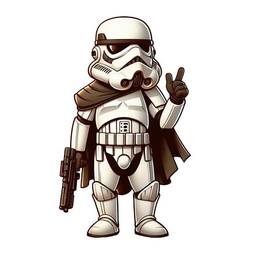 Karikeret Stormtrooper med Kappe
