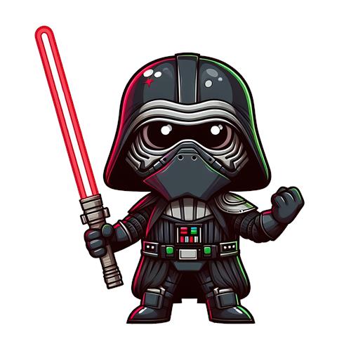 Kawaii Darth Vader med lyssværd
