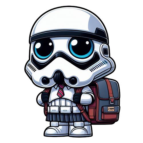 Sød Stormtrooper i Skoleuniform