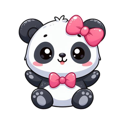 Sød panda med sløjfe