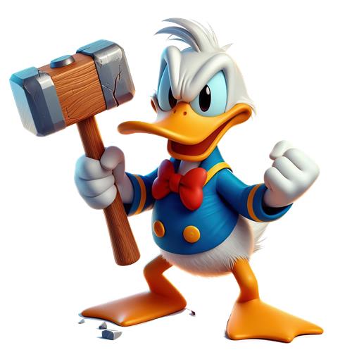 Donald Duck with a Hammer