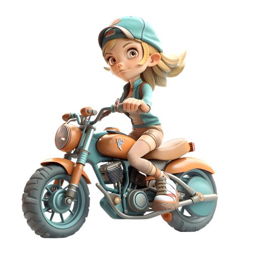 Ung pige på motorcykel