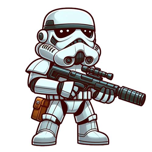 Kawaii Stormtrooper med Blaster