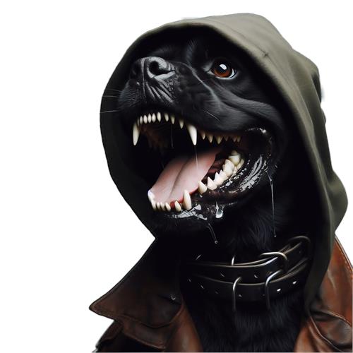 Dæmonisk Hund i Hoodie
