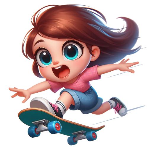 Skaterpige i aktion