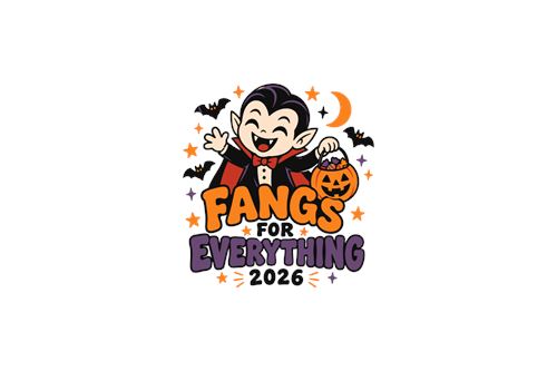 Halloween-vampyr med Fangs Everything