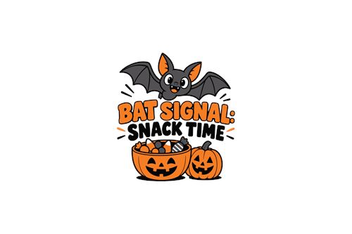 Halloween Bat Signal med flagermus og græskar