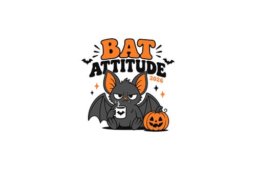 Sød flagermus med græskar til Halloween