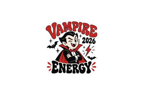 Vampyr med teksten Vampire Energy