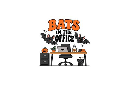 Halloweenflagermus på kontor