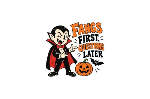 Halloween-vampyr med græskar og Fangs