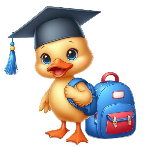 Graduating Duckling with Backpack