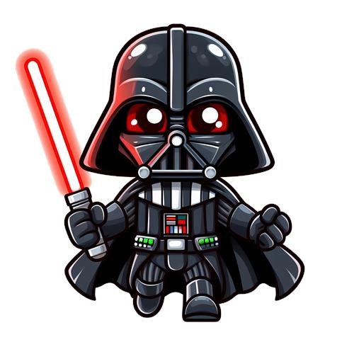 Kawaii Darth Vader med lyssabel