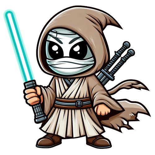 Kreativ Jedi Karakter med Lysaber