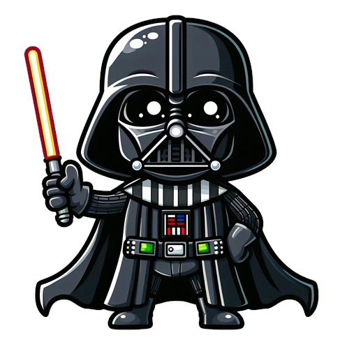 Kawaii Darth Vader med lysaber