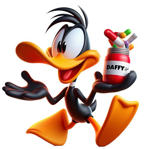 Daffy Duck med farverig maling