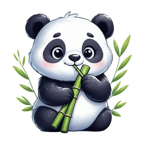 Sødt panda med bambus
