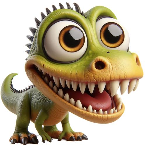 Glædelig Dinosaur med Store Øjne