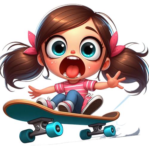 Skaterpige i aktion