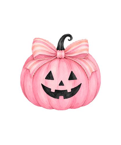 Lyserødt Halloween-græskar med sløjfe