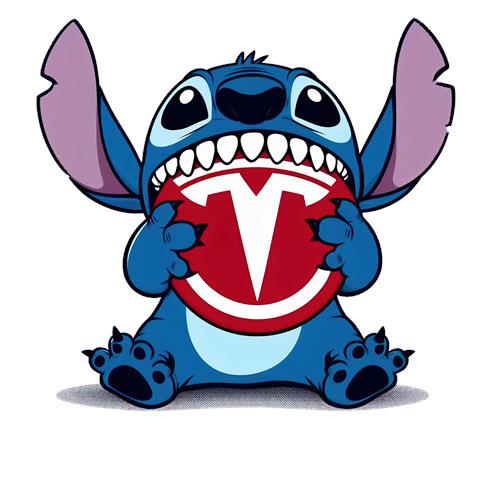 Stitch med Tesla-logo