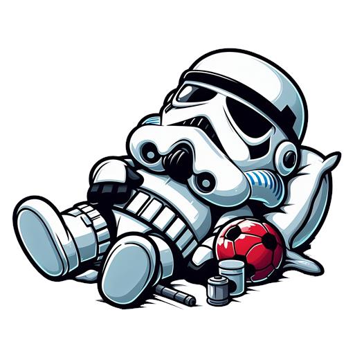 Sovende Stormtrooper med Fodbold