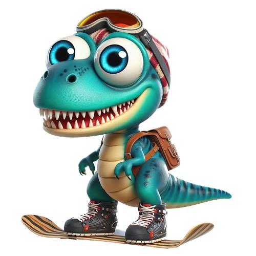 Skiende Dinosaur