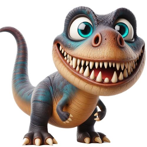 Venlig Dinosaur med Store Tænder