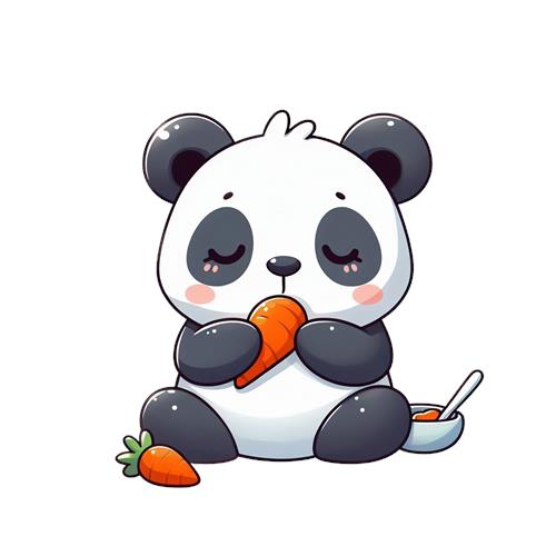 Sødt panda med gulerod