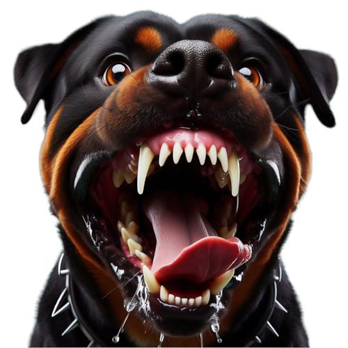 Farlig Rottweiler med Åben Kæbe