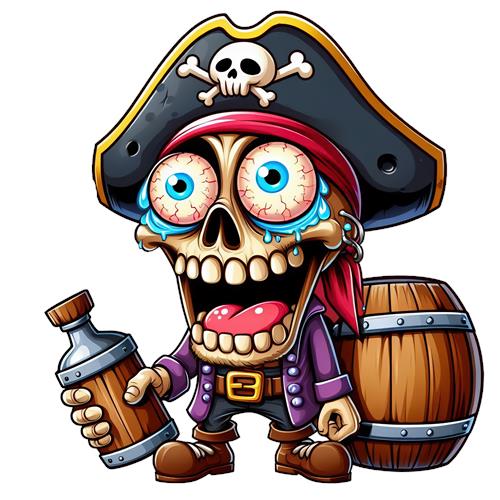 Skull Pirate with a Barrel