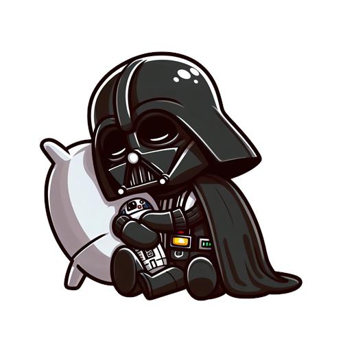 Sovende Darth Vader med pude