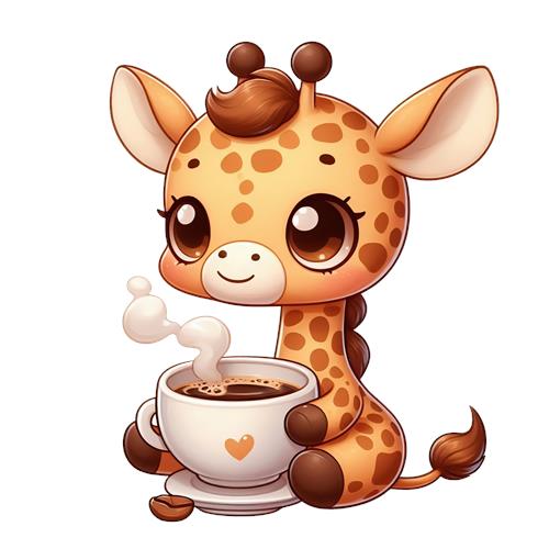 Kaffeglade giraf med charme