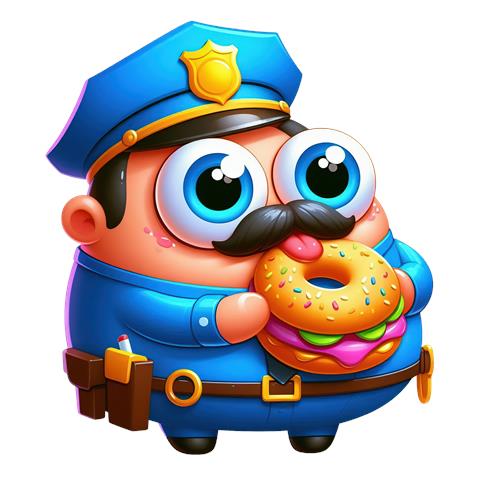 Sød Politibetjent med Donut
